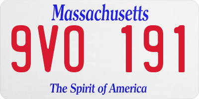 MA license plate 9VO191