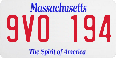 MA license plate 9VO194