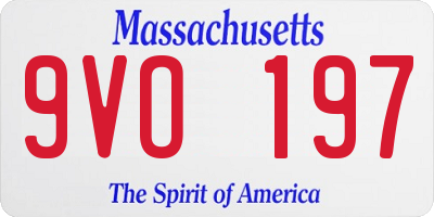 MA license plate 9VO197