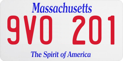 MA license plate 9VO201
