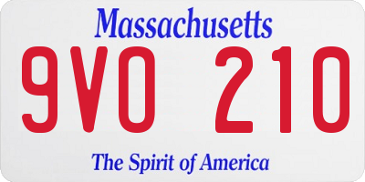 MA license plate 9VO210
