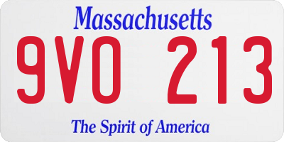 MA license plate 9VO213