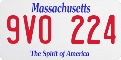 MA license plate 9VO224