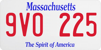 MA license plate 9VO225