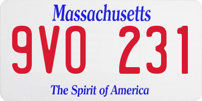 MA license plate 9VO231