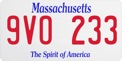 MA license plate 9VO233