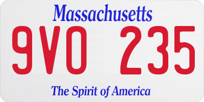 MA license plate 9VO235