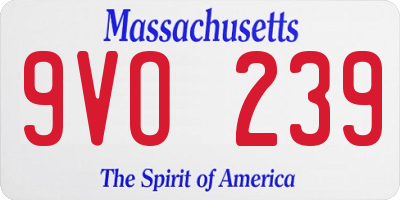 MA license plate 9VO239