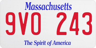 MA license plate 9VO243