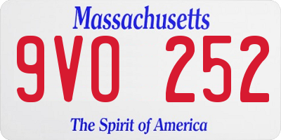 MA license plate 9VO252