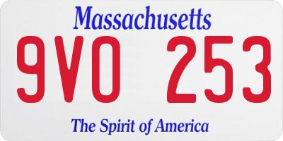 MA license plate 9VO253