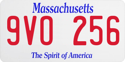 MA license plate 9VO256