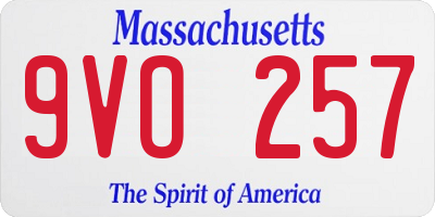 MA license plate 9VO257