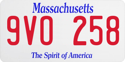 MA license plate 9VO258