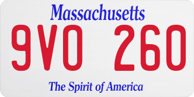 MA license plate 9VO260