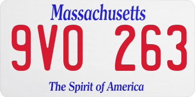 MA license plate 9VO263