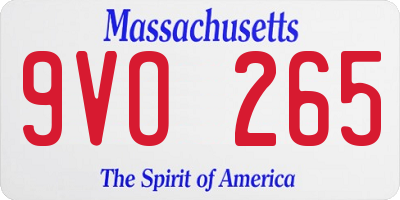 MA license plate 9VO265
