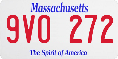 MA license plate 9VO272