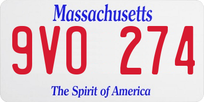 MA license plate 9VO274