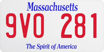 MA license plate 9VO281