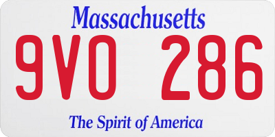 MA license plate 9VO286