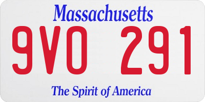 MA license plate 9VO291