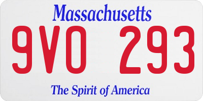 MA license plate 9VO293