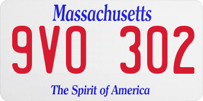 MA license plate 9VO302
