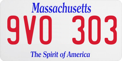 MA license plate 9VO303