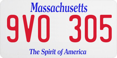 MA license plate 9VO305