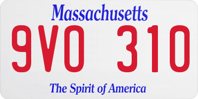 MA license plate 9VO310