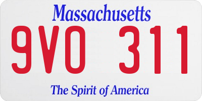 MA license plate 9VO311