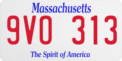 MA license plate 9VO313