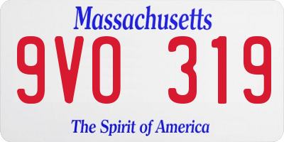 MA license plate 9VO319