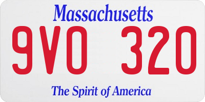 MA license plate 9VO320