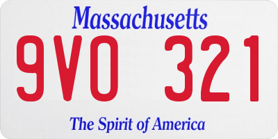 MA license plate 9VO321