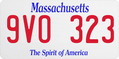 MA license plate 9VO323