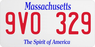MA license plate 9VO329