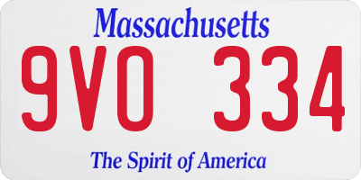 MA license plate 9VO334