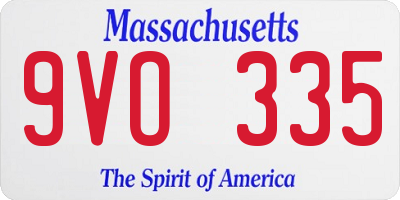 MA license plate 9VO335