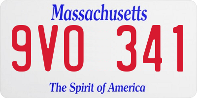 MA license plate 9VO341