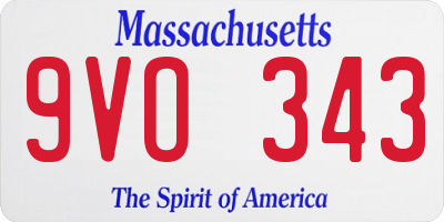MA license plate 9VO343