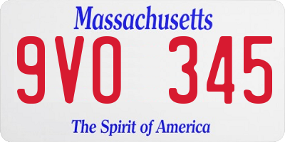 MA license plate 9VO345