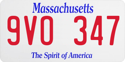 MA license plate 9VO347