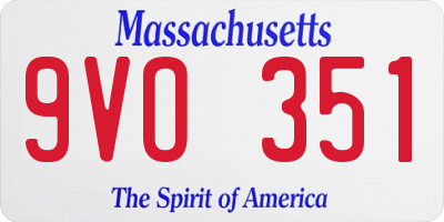 MA license plate 9VO351