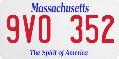 MA license plate 9VO352
