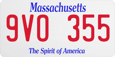 MA license plate 9VO355