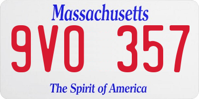 MA license plate 9VO357