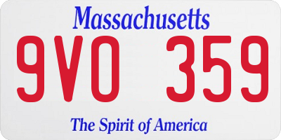 MA license plate 9VO359