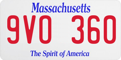 MA license plate 9VO360